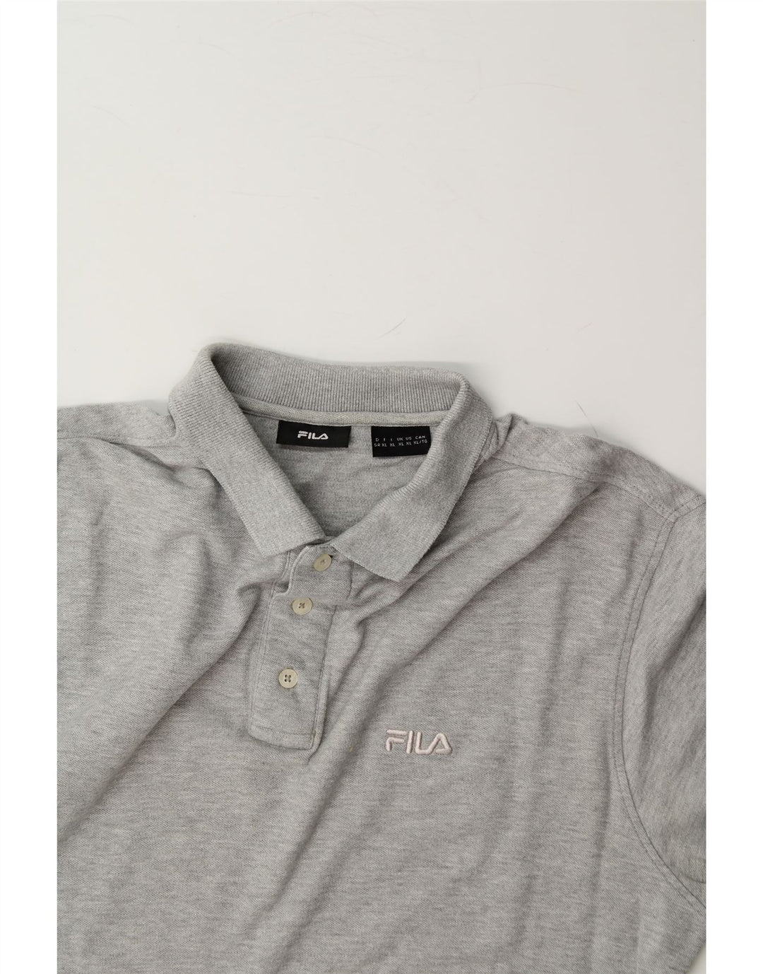 FILA Mens Polo Shirt XL Grey Cotton Vintage Fila and Second-Hand Fila from Messina Hembry 