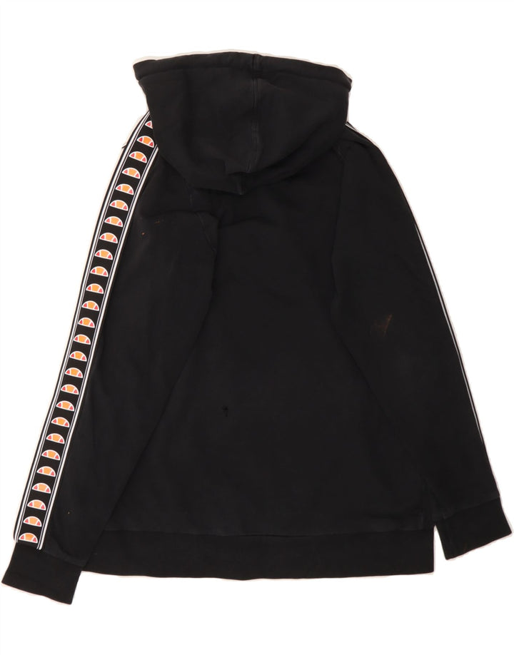 ELLESSE Mens Graphic Hoodie Jumper Small Black Cotton Vintage Ellesse and Second-Hand Ellesse from Messina Hembry 