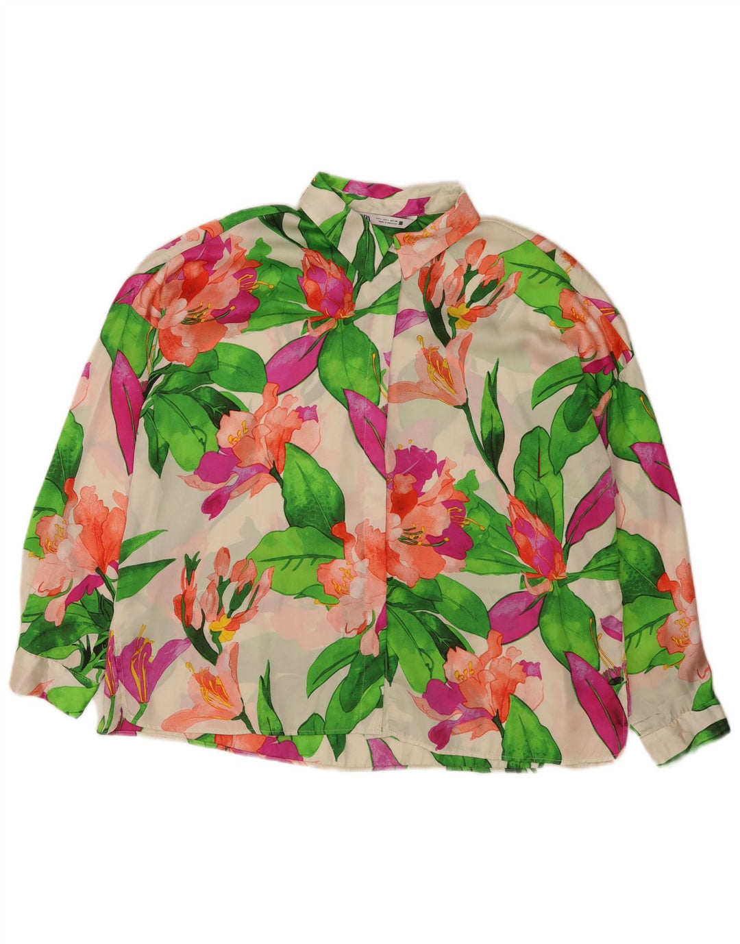Camicetta oversize da donna Zara UK 16 grande floreale multicolore