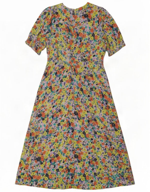 Abito lungo da donna Marks & Spencer UK 14 Large in viscosa floreale multicolore