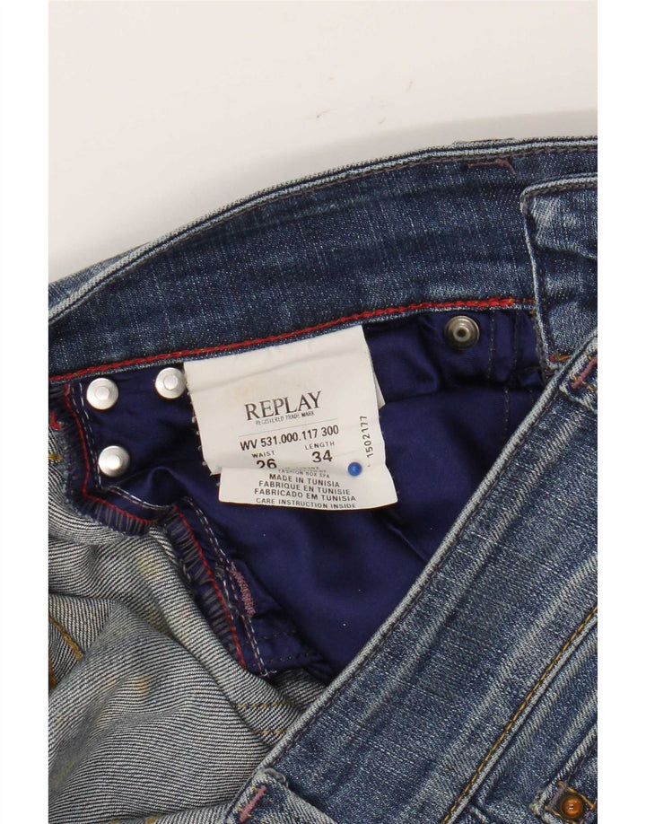 Jeans bootcut da donna Replay W26 L34 cotone blu