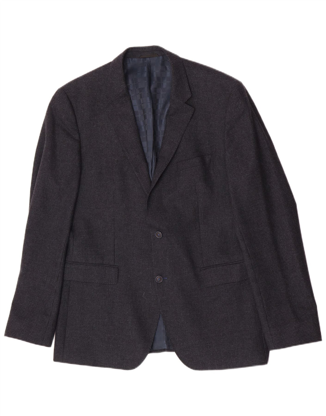 Giacca blazer da uomo a 2 bottoni Hugo Boss UK 42 XL pied de poule blu navy