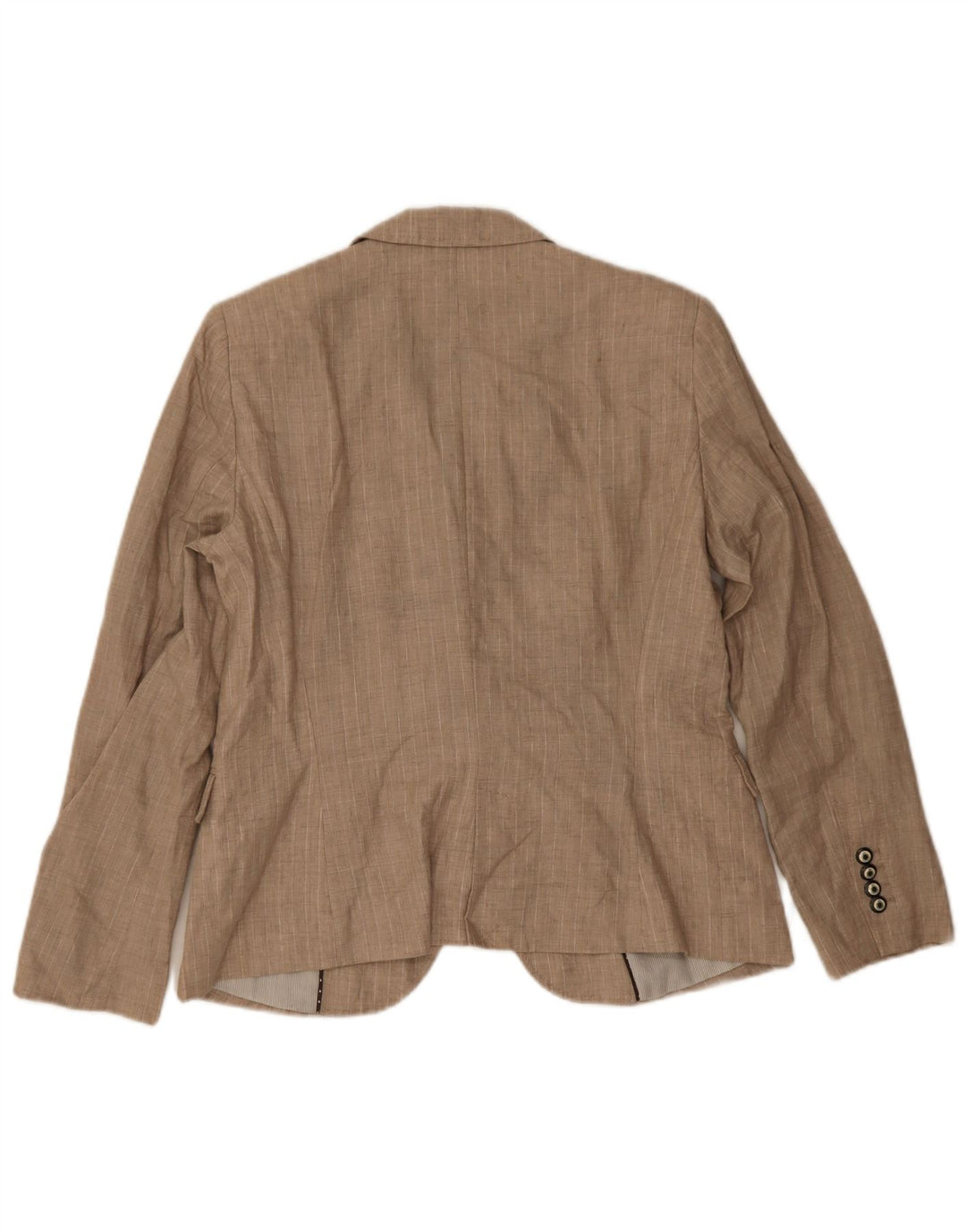 Giacca blazer da donna a 1 bottone Zara UK 18 XL Poliestere gessato beige