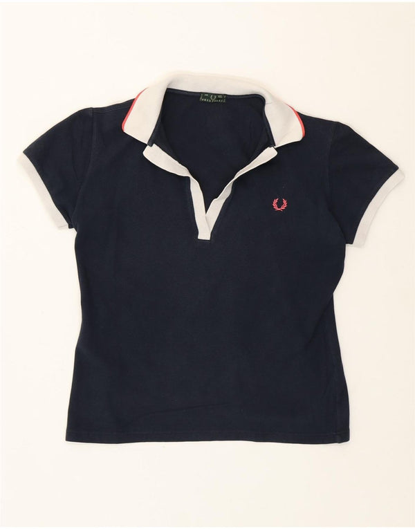 Polo corta da donna Fred Perry UK 18 XL cotone blu navy