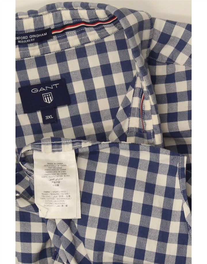 Camicia Gant da uomo vestibilità regolare 3XL in cotone a quadretti blu