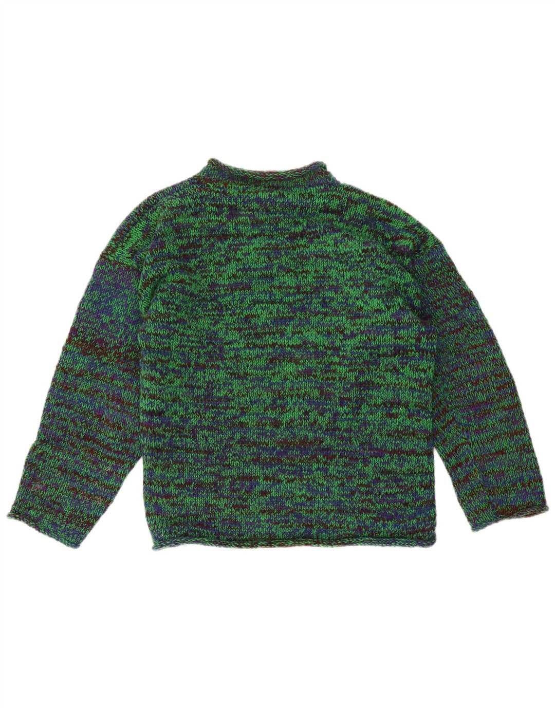 Maglione da uomo girocollo Legend in cotone screziato verde medio