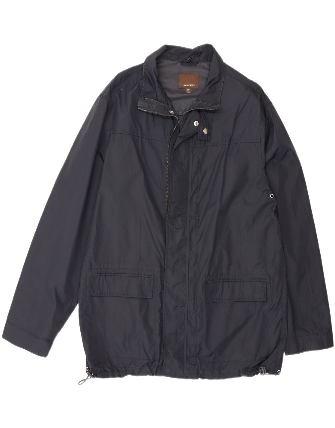 Giacca utility da uomo Zara UK 40 Large in nylon blu navy