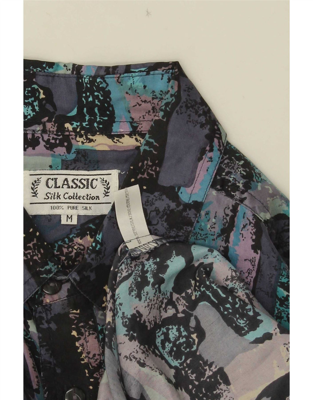 Camicia a maniche corte da uomo con motivo astratto CLASSIC Seta multicolore media