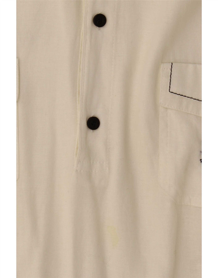 Camicia pullover a maniche corte da uomo Navigare 3XL cotone color block bianco