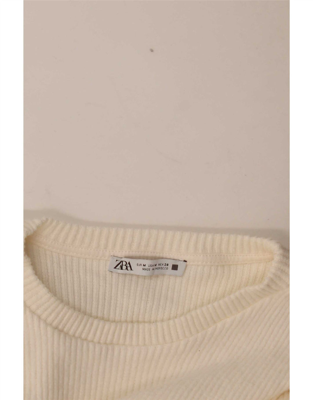 Top pullover da donna Zara a maniche lunghe UK 12 medio bianco sporco