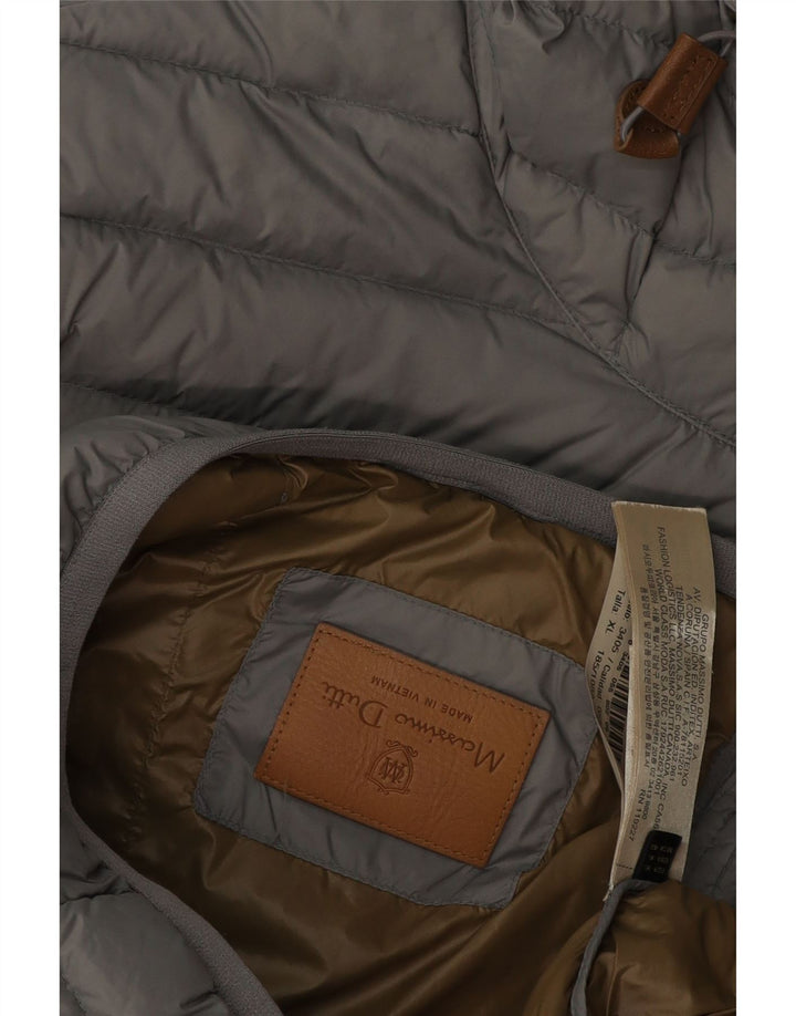 Giacca imbottita con cappuccio da uomo Massimo Dutti UK 42 XL Nylon grigio