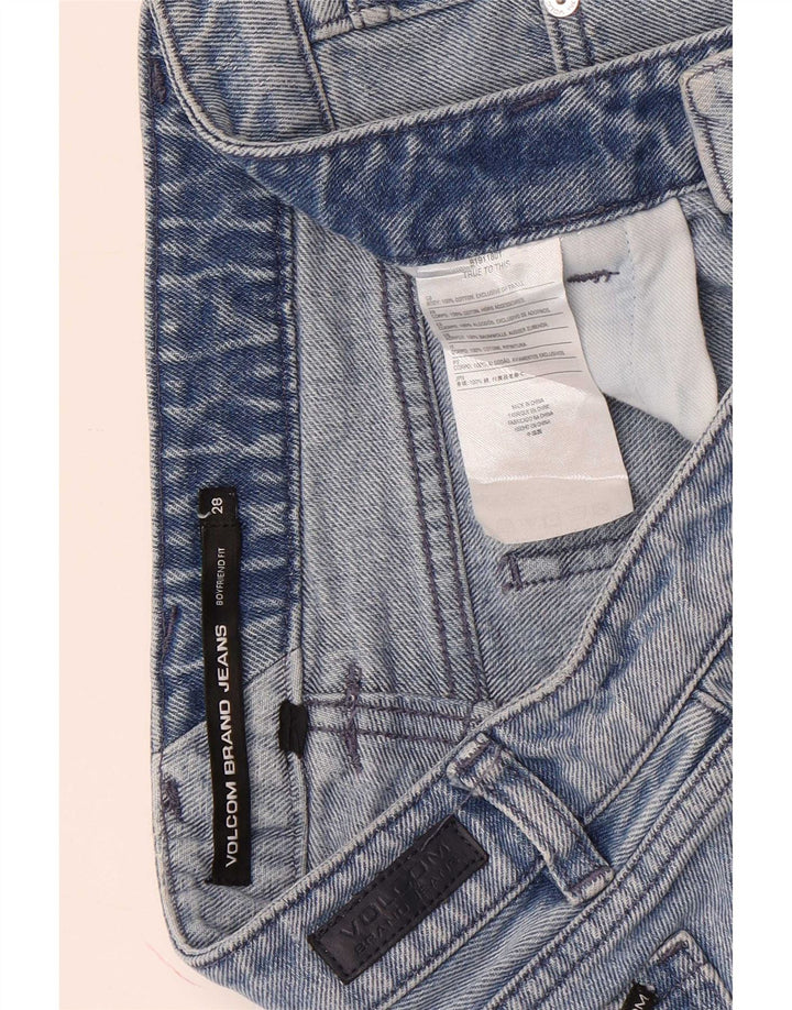 Pantaloncini in denim effetto invecchiato da donna Volcom Boyfriend Fit W28 cotone blu medio