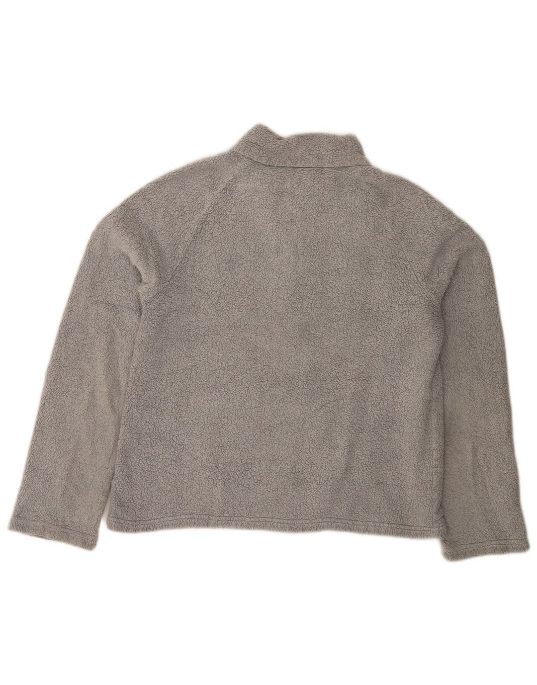 Maglione in pile da donna con collo e zip Fat Face UK 14 grande poliestere grigio