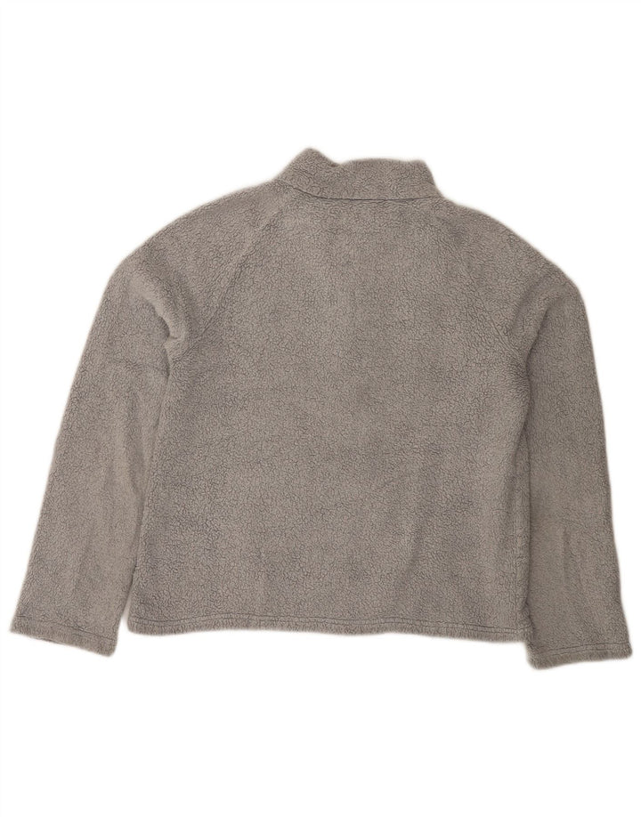 Maglione in pile da donna con collo e zip Fat Face UK 14 grande poliestere grigio