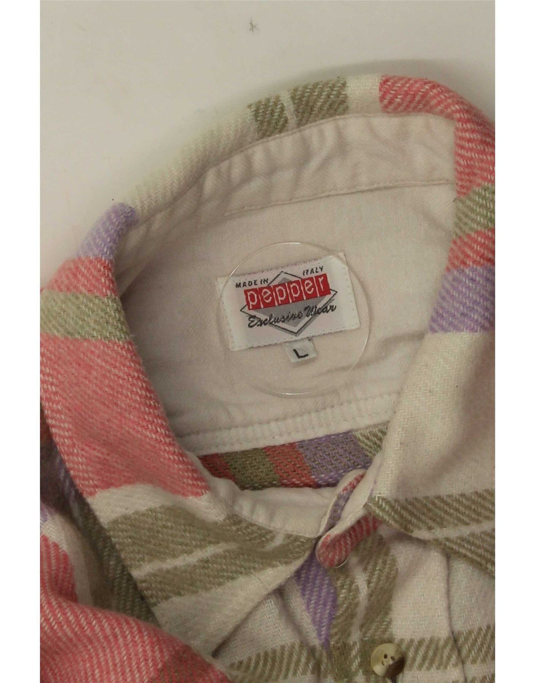 Camicia vintage da uomo in flanella, acrilico a quadri grandi rosa