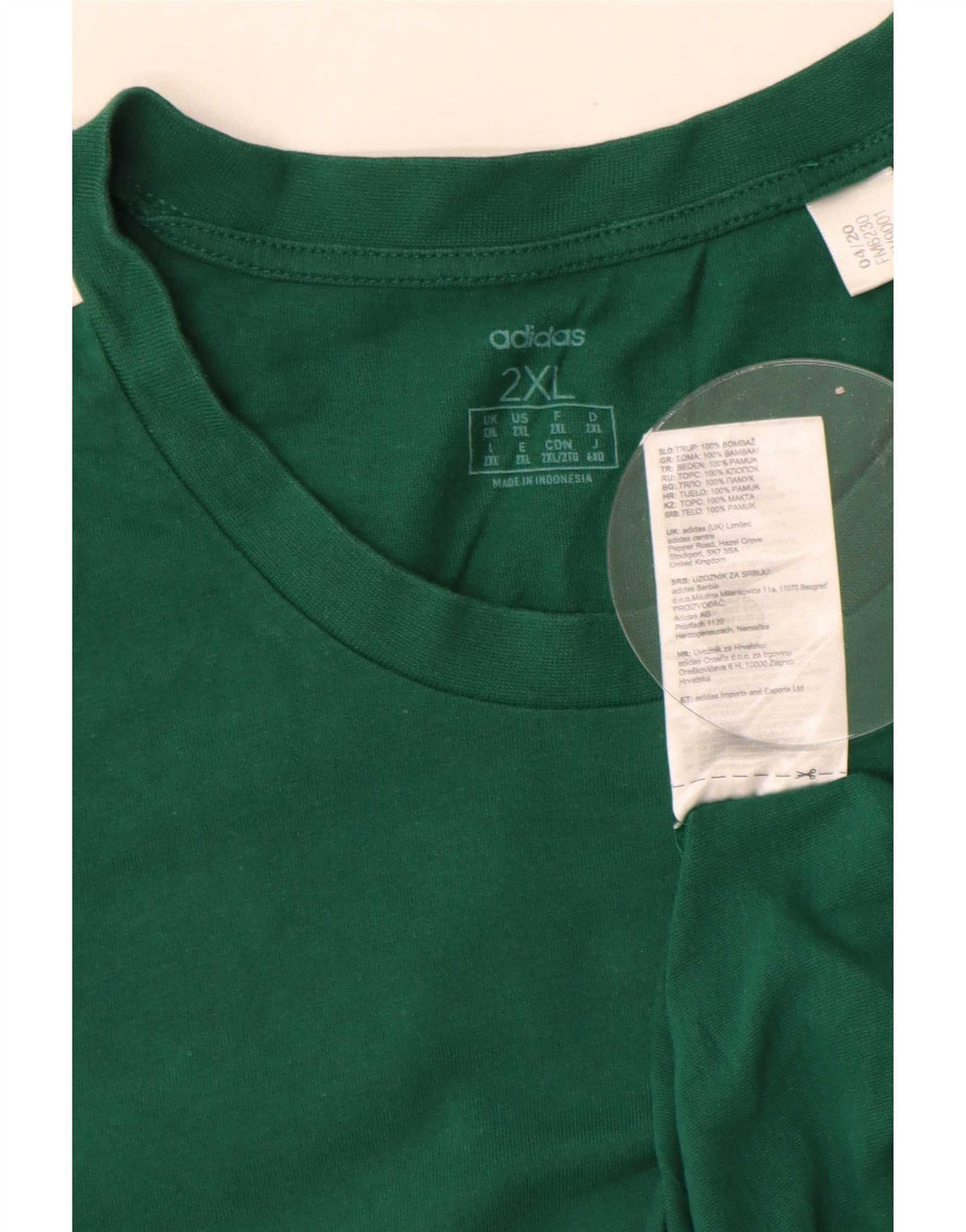 T-shirt da uomo Adidas Top 2XL cotone verde