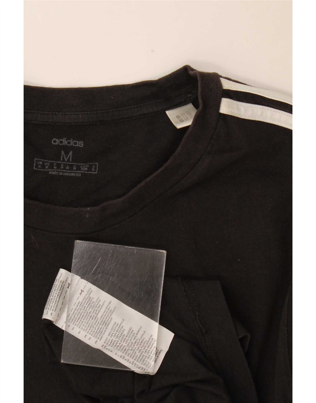 T-shirt Adidas da uomo Top media in cotone nero