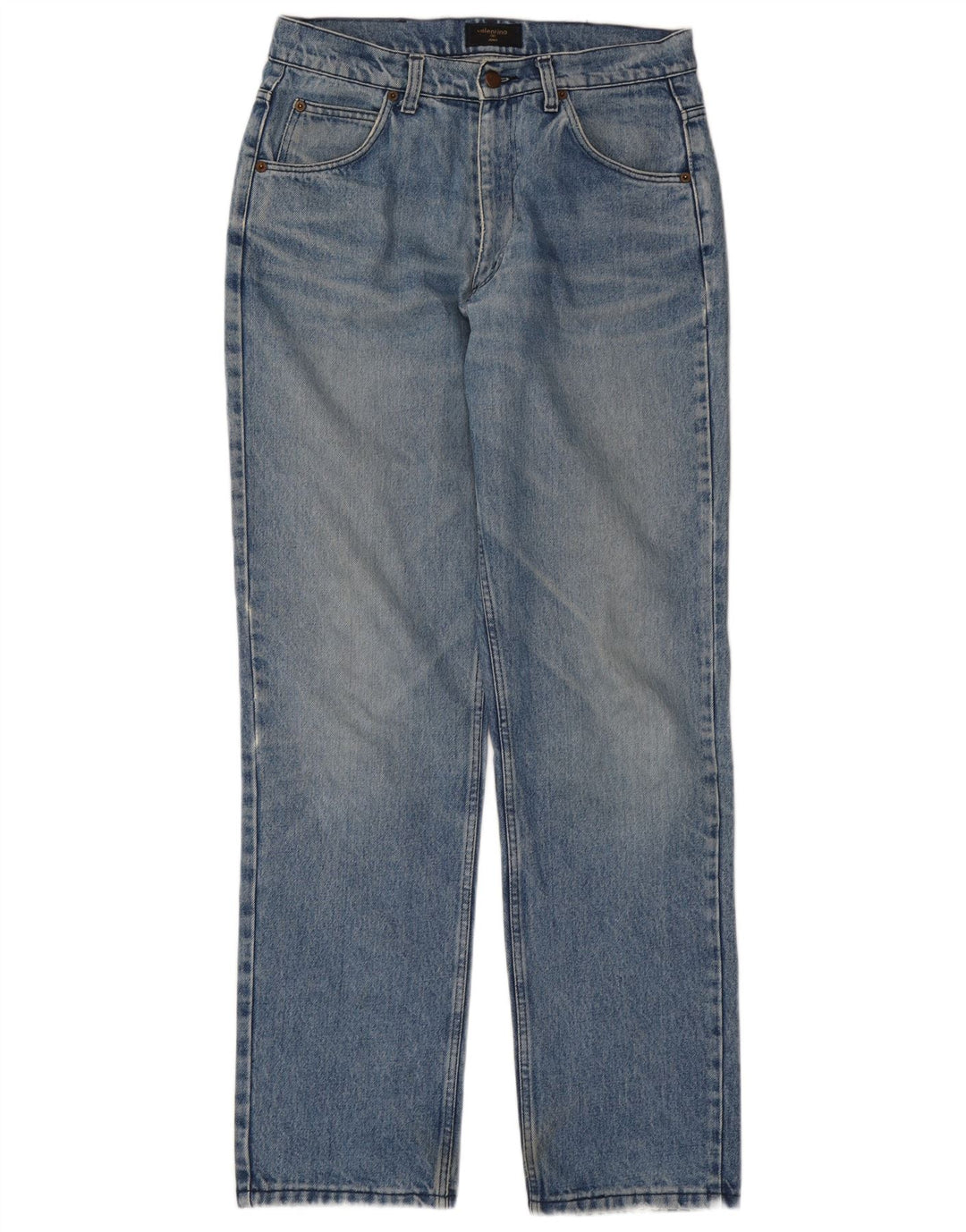 Jeans dritti da uomo Valentino W33 L33 in cotone blu