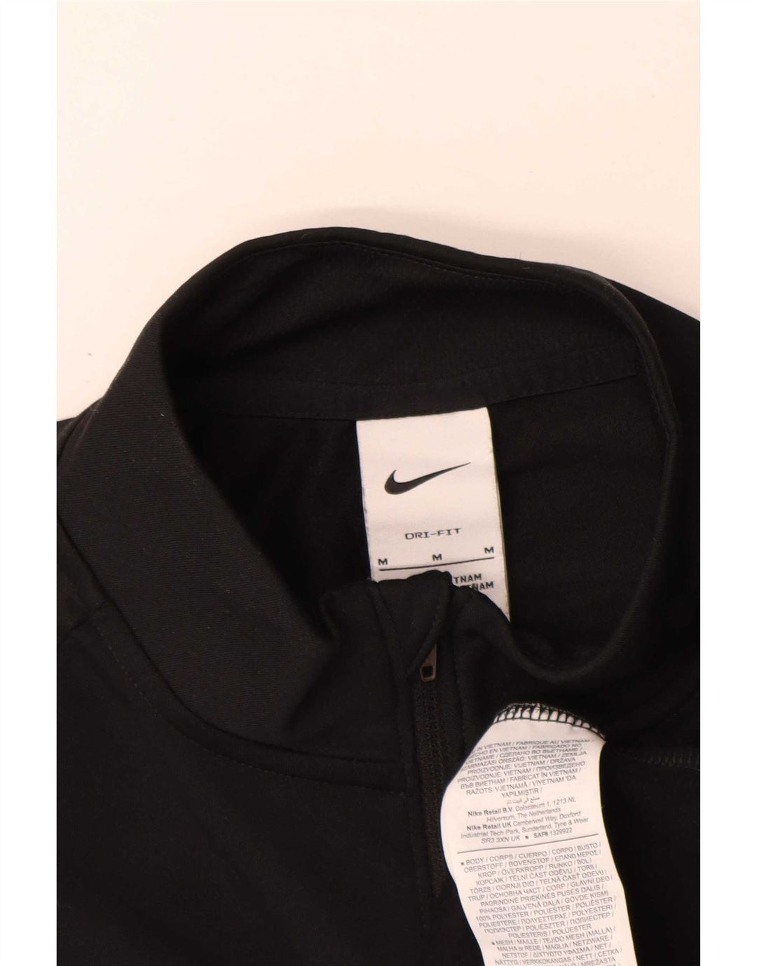 Maglia da tuta Nike Dri Fit con zip e collo pullover da uomo, poliestere nero medio