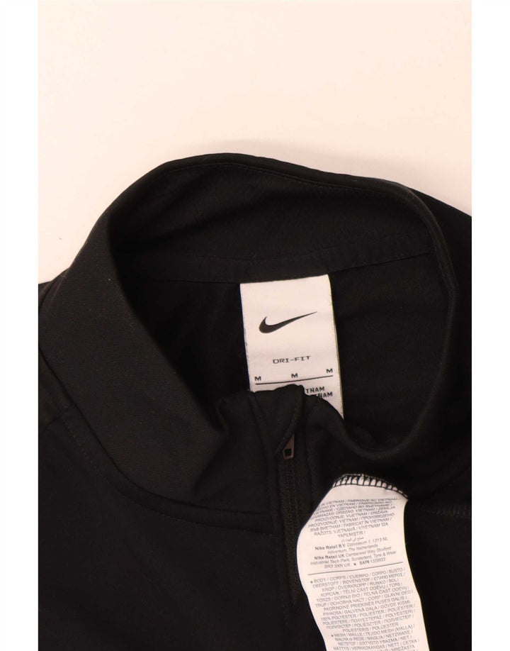 Maglia da tuta Nike Dri Fit con zip e collo pullover da uomo, poliestere nero medio
