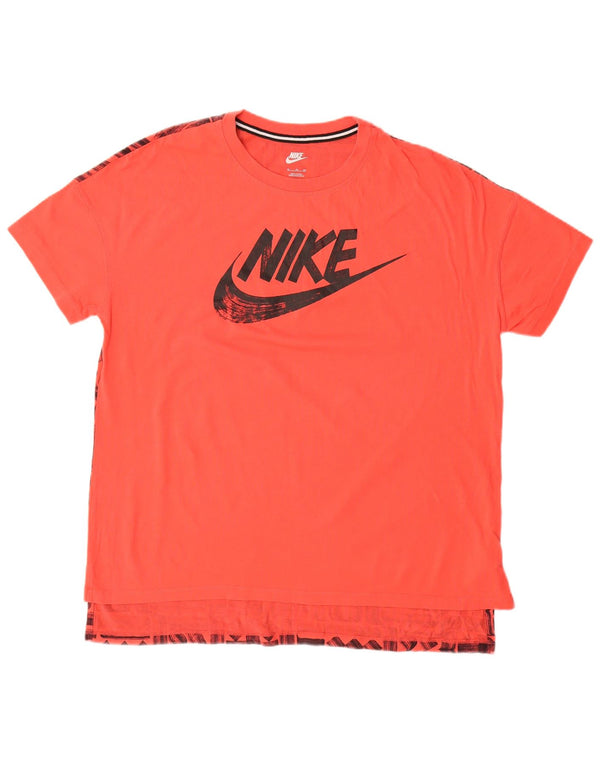 T-shirt grafica da uomo NIKE Top XL in cotone rosso