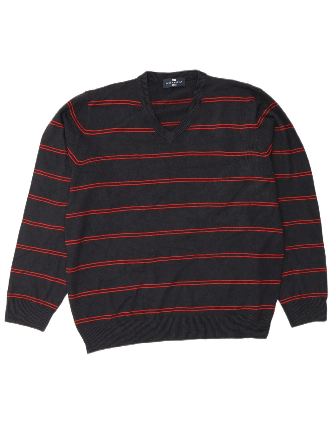 Maglione da uomo Marks & Spencer Blue Harbour con scollo a V grande blu navy