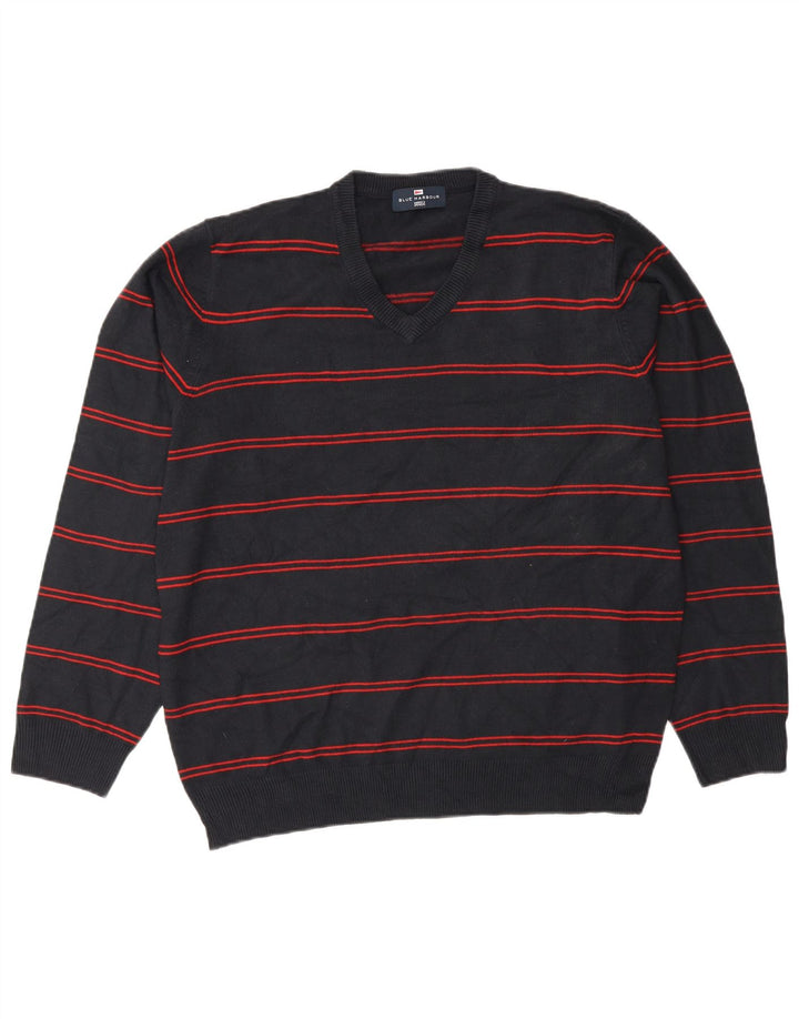 Maglione da uomo Marks & Spencer Blue Harbour con scollo a V grande blu navy
