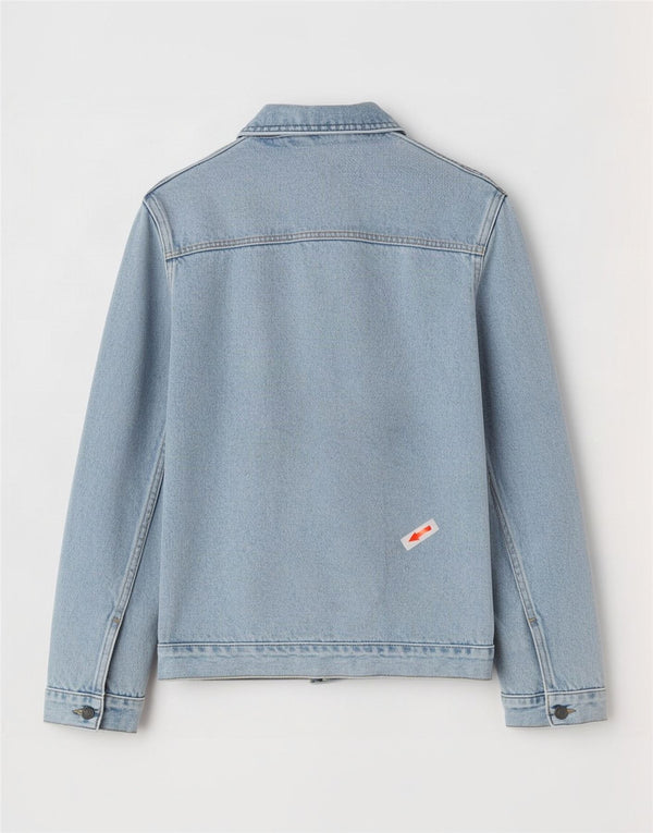 Giacca di jeans vintage da donna UK 14 cotone blu medio