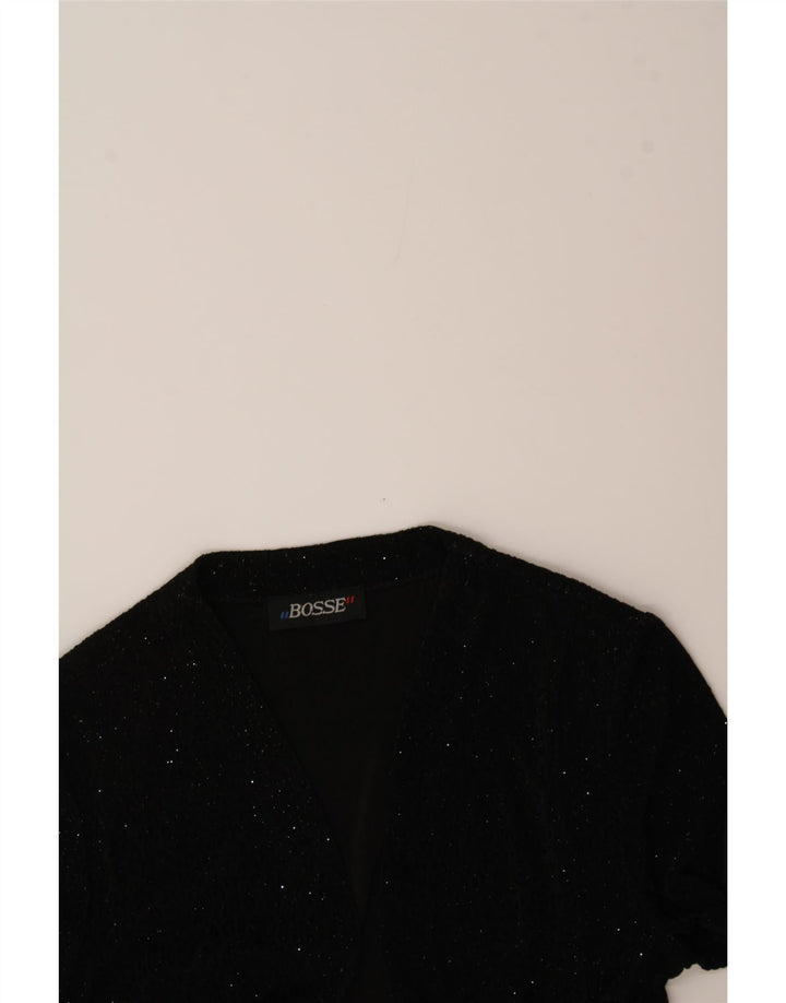 VINTAGE Womens Bolero Top UK 14 Medium Black Flecked Polyester Vintage Vintage and Second-Hand Vintage from Messina Hembry 