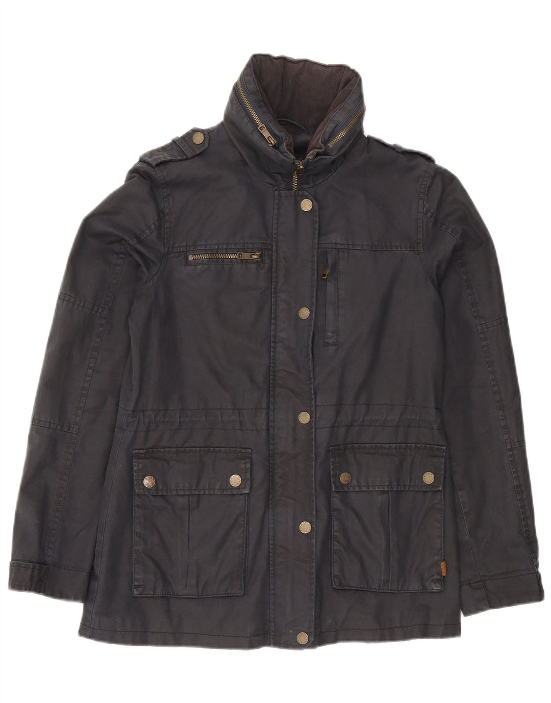 Giacca militare con cappuccio da donna Fat Face UK 8 piccola in cotone grigio