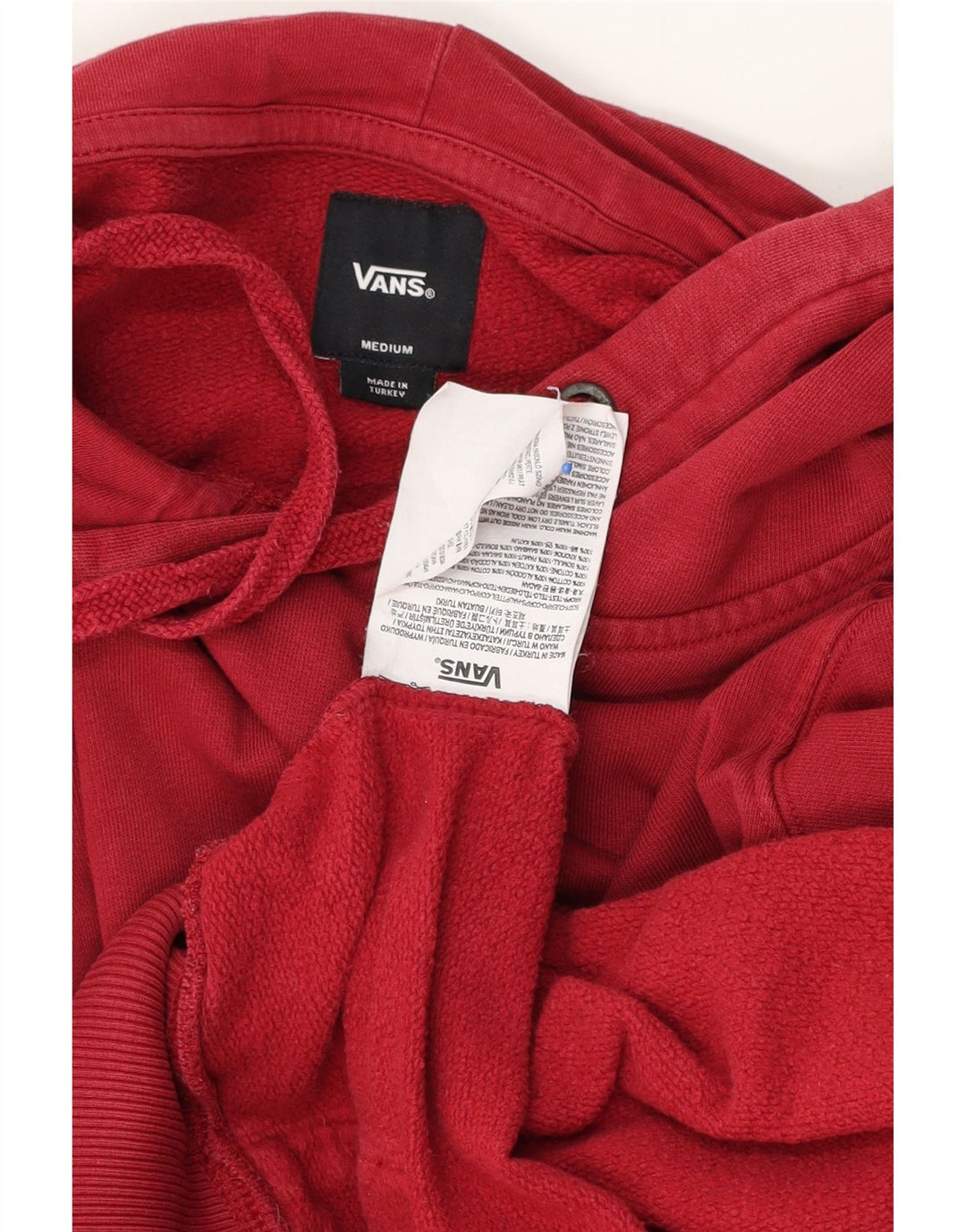 Felpa con cappuccio grafica da uomo Vans in cotone rosso medio