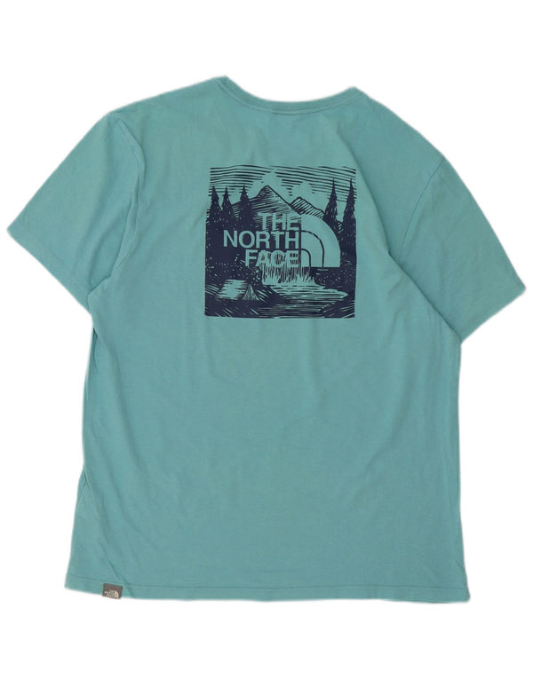 T-shirt grafica da uomo The North Face Top Large in cotone turchese