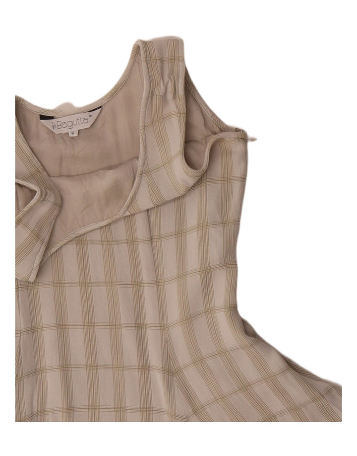 Abito scampanato senza maniche da donna Bagutta IT 40 Small Green Check