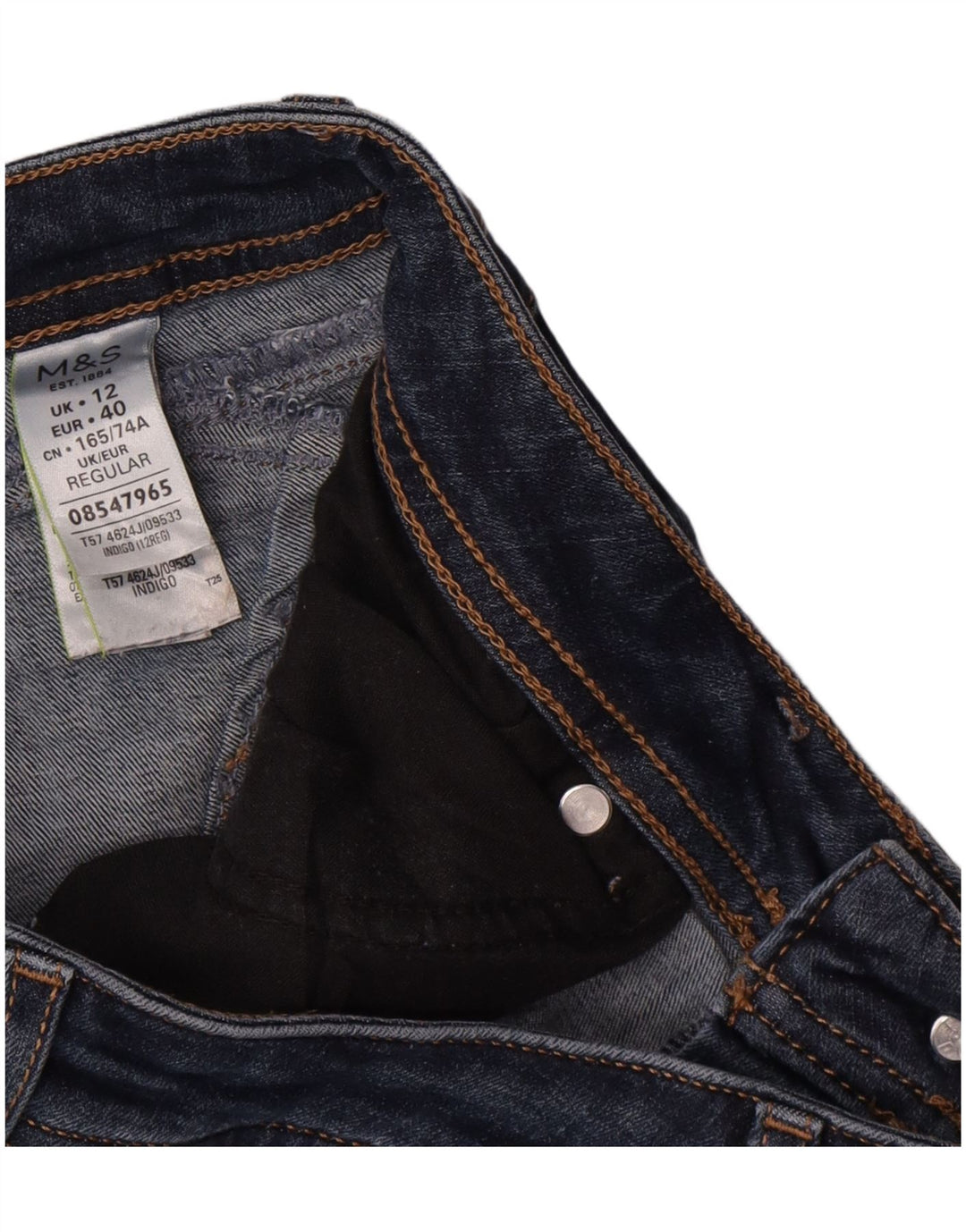 Jeans Marks & Spencer Per Una Slim da donna UK 12 Medium W32 L30 Blu Navy