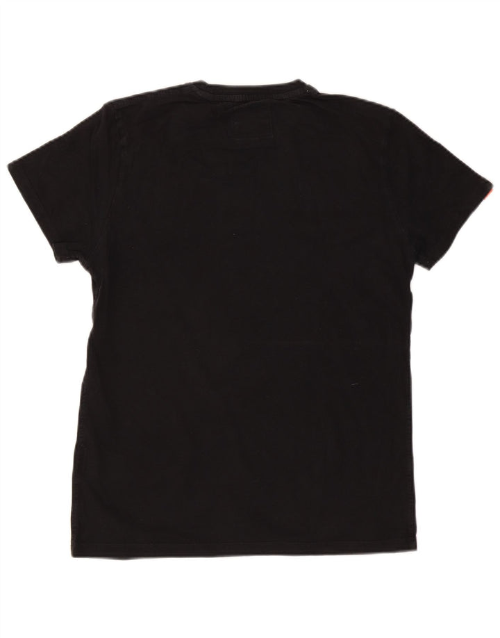 T-shirt da uomo SUPERDRY Top in cotone nero medio