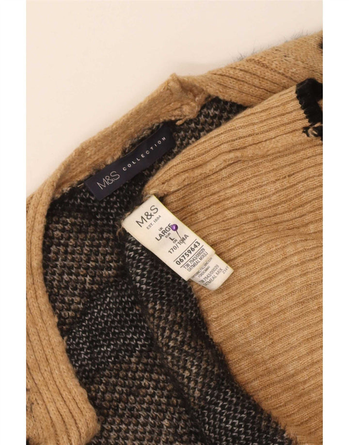 Maglione cardigan oversize da donna Marks & Spencer UK 16 Large Beige