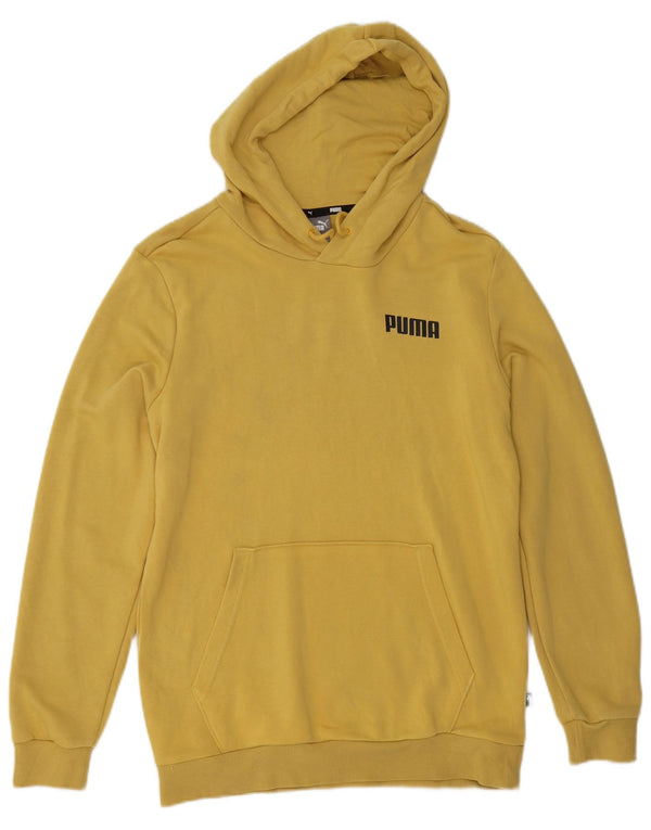 Felpa con cappuccio da uomo Puma Small in cotone giallo
