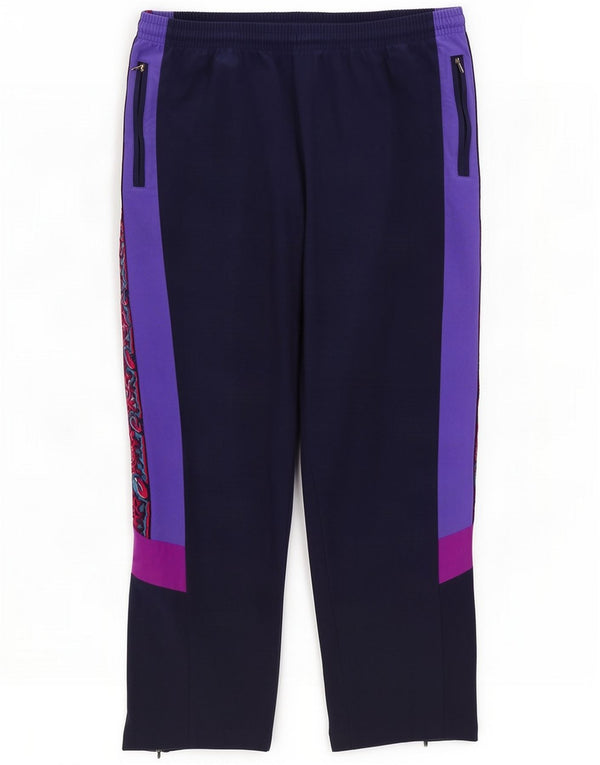 Pantaloni da tuta con grafica vintage da uomo IT 50 Large Blu navy Colourblock