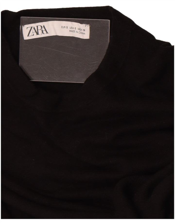 Maglione maglione girocollo da donna Zara UK 10 piccolo nero