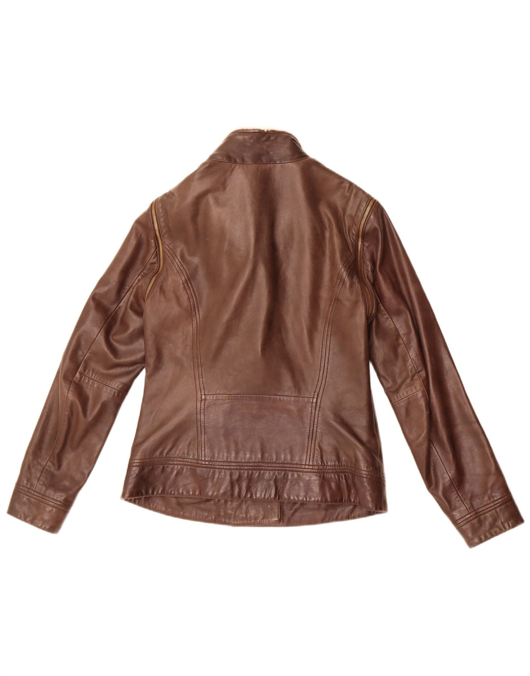 Giacca in pelle da donna Ted Baker taglia 2 piccola in pelle marrone