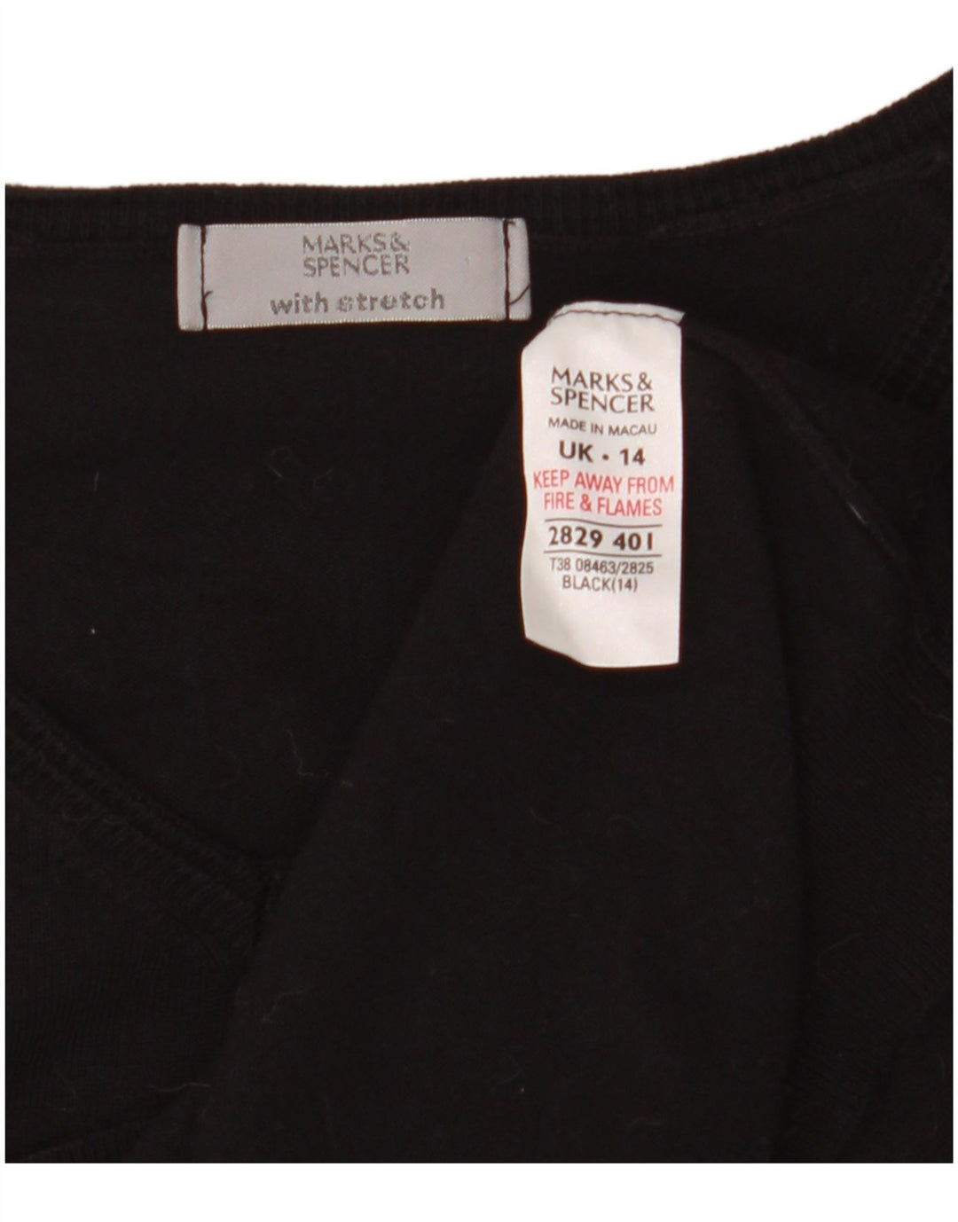 Maglione corto con scollo a V da donna Marks & Spencer UK 14 medio nero