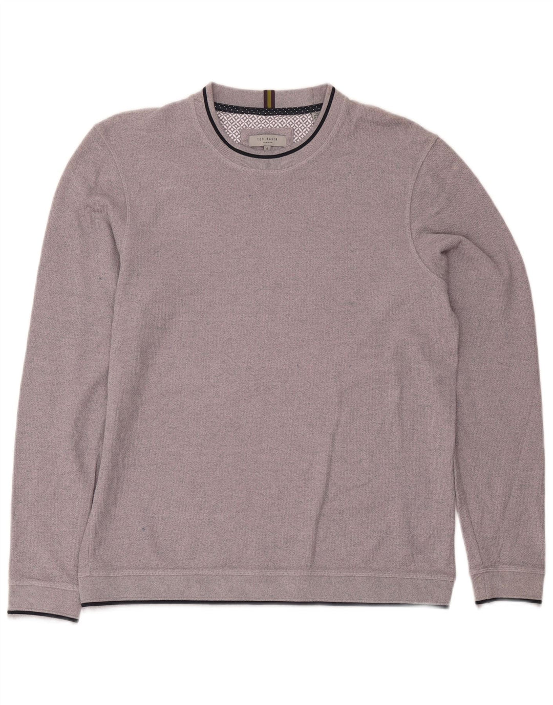 Ted Baker Felpa da uomo Maglione Taglia 4 Grande Cotone viola