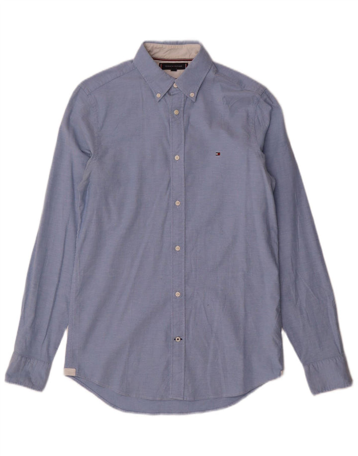 Camicia slim fit da uomo Tommy Hilfiger piccola in cotone blu