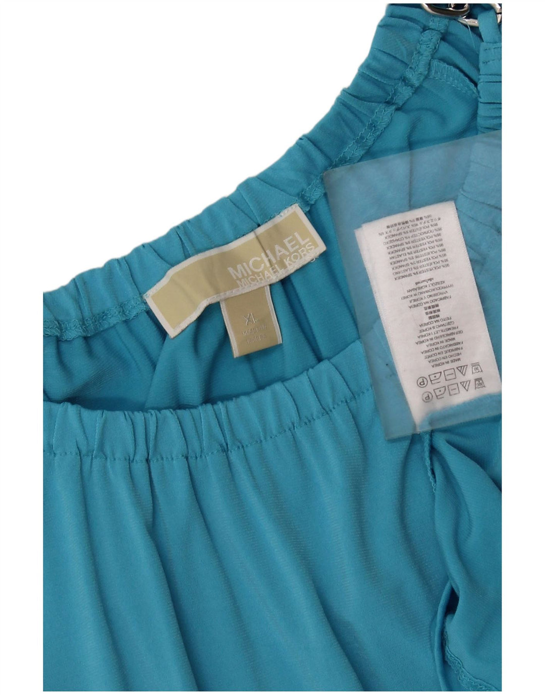 MICHAEL KORS Camicetta a maniche lunghe da donna UK 18 XL Poliestere blu