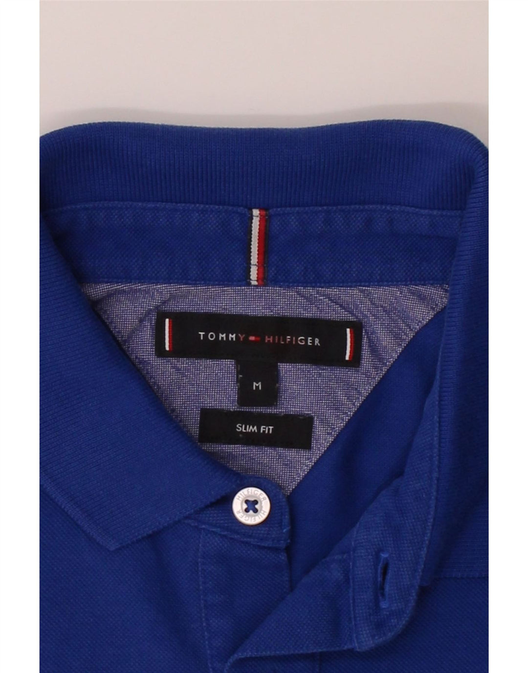 TOMMY HILFIGER Polo da uomo slim fit in cotone blu medio