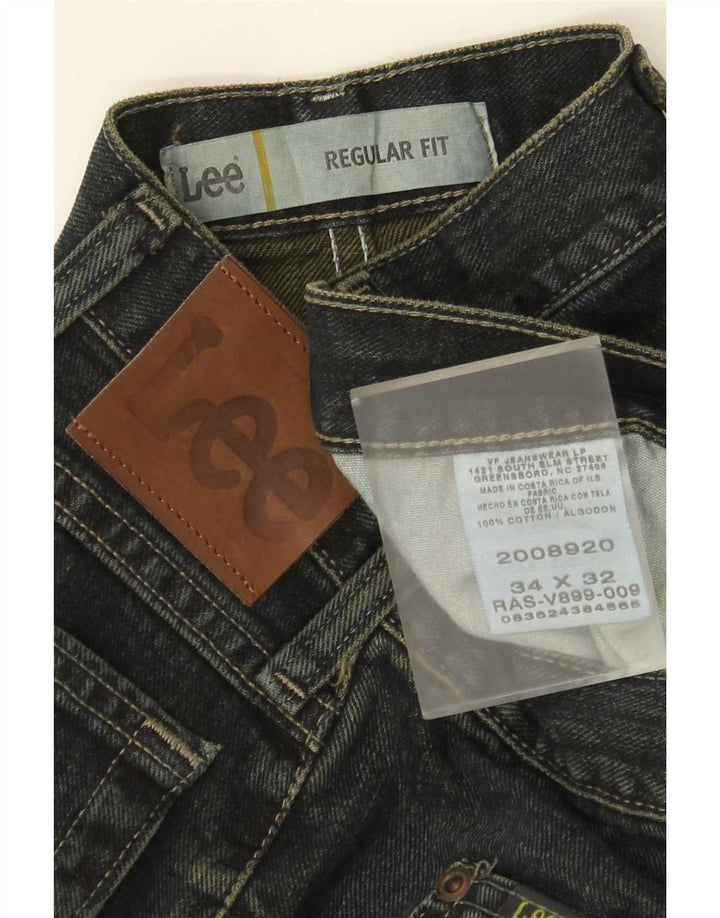 Jeans dritti da uomo Lee vestibilità regolare W34 L32 cotone blu navy