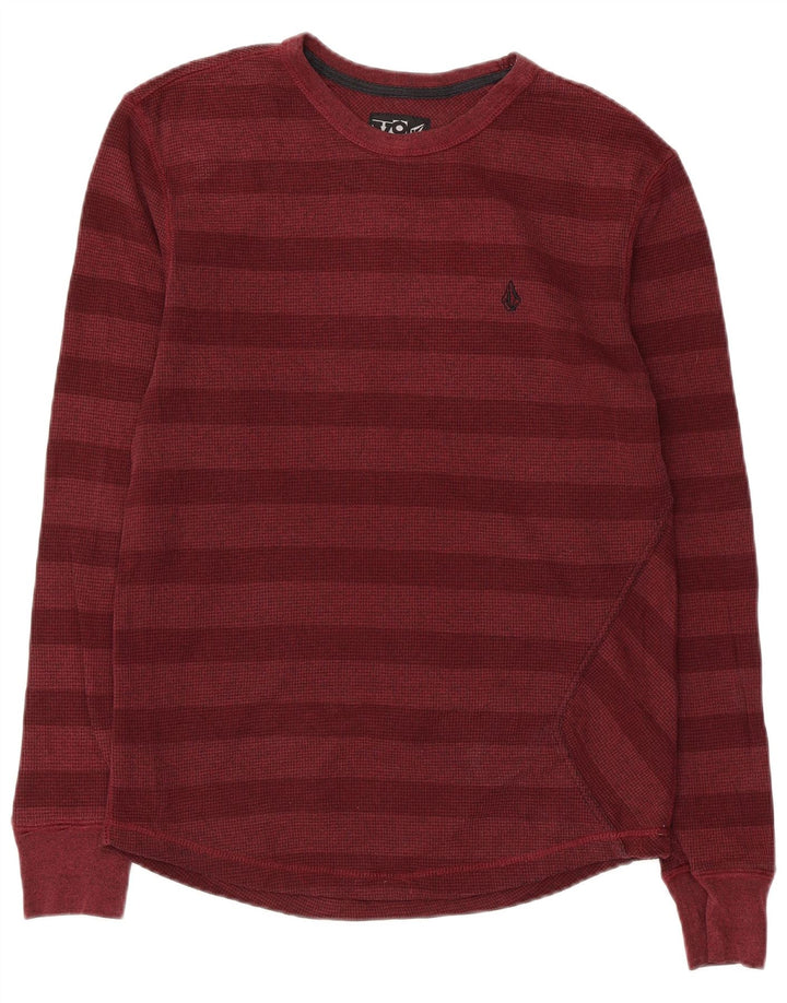 Volcom Top da uomo a maniche lunghe a righe bordeaux medio