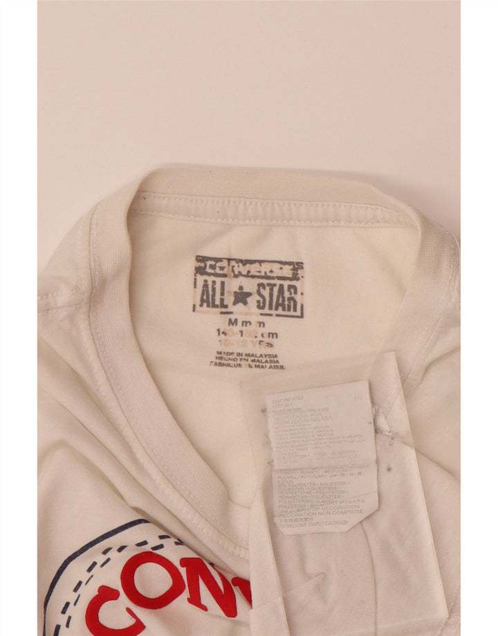 T-shirt grafica per ragazzi CONVERSE Top 10-11 anni cotone bianco medio