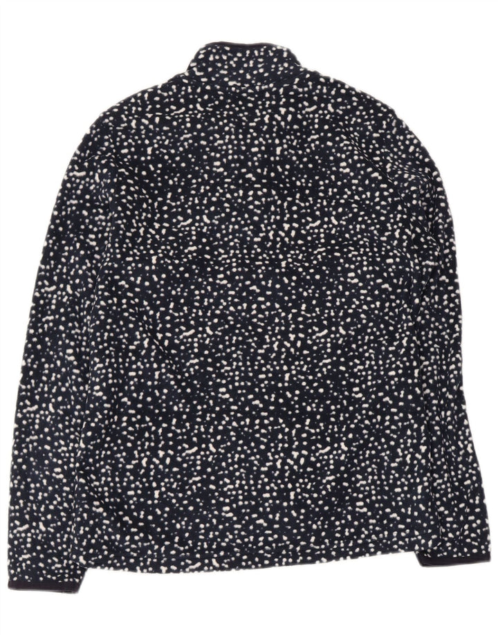 Giacca in pile da donna Marks & Spencer UK 12 medio blu navy maculato