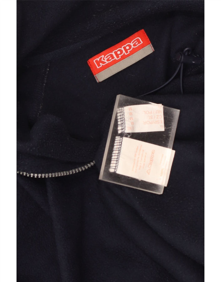 Maglione in pile da uomo Kappa con zip e collo medio in poliestere blu navy